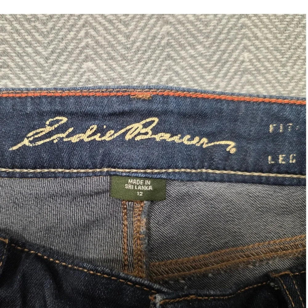 Eddie Bauer Modern Fit Slim Leg Dark Wash Jeans Mens‎ Size 12 Blue Stretch Denim